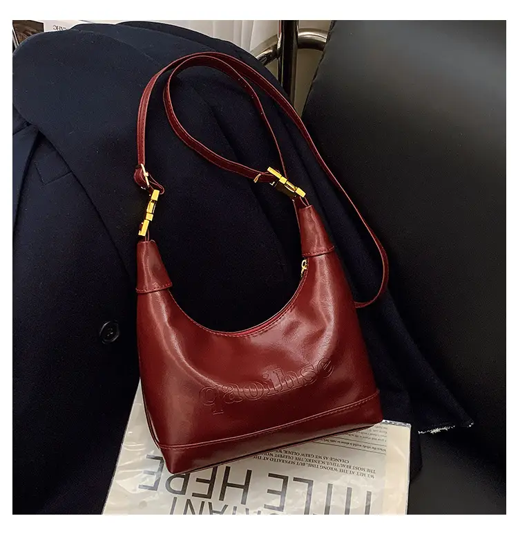 Women's Red Leather Shoulder Bag 2026 Fashion — feature 40