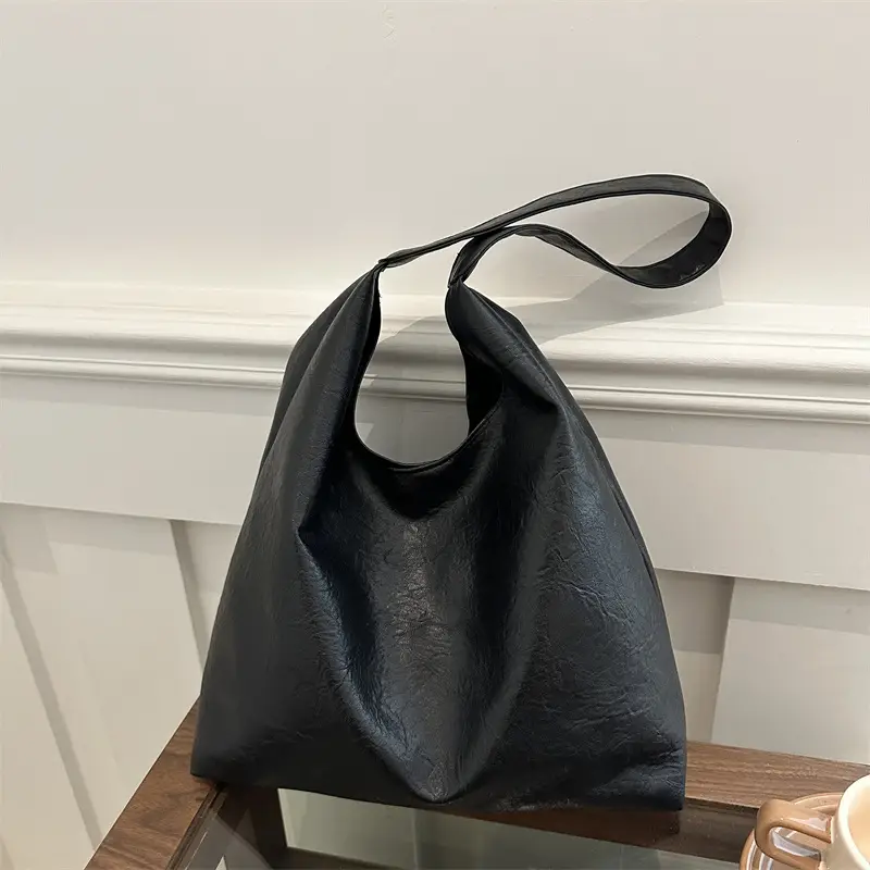 Brown Oil Leather Large Tote Bag for Women - Image 6