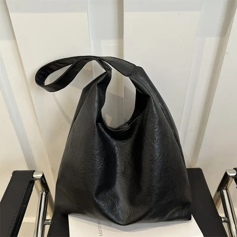 Brown Oil Leather Large Tote Bag for Women - Image 7