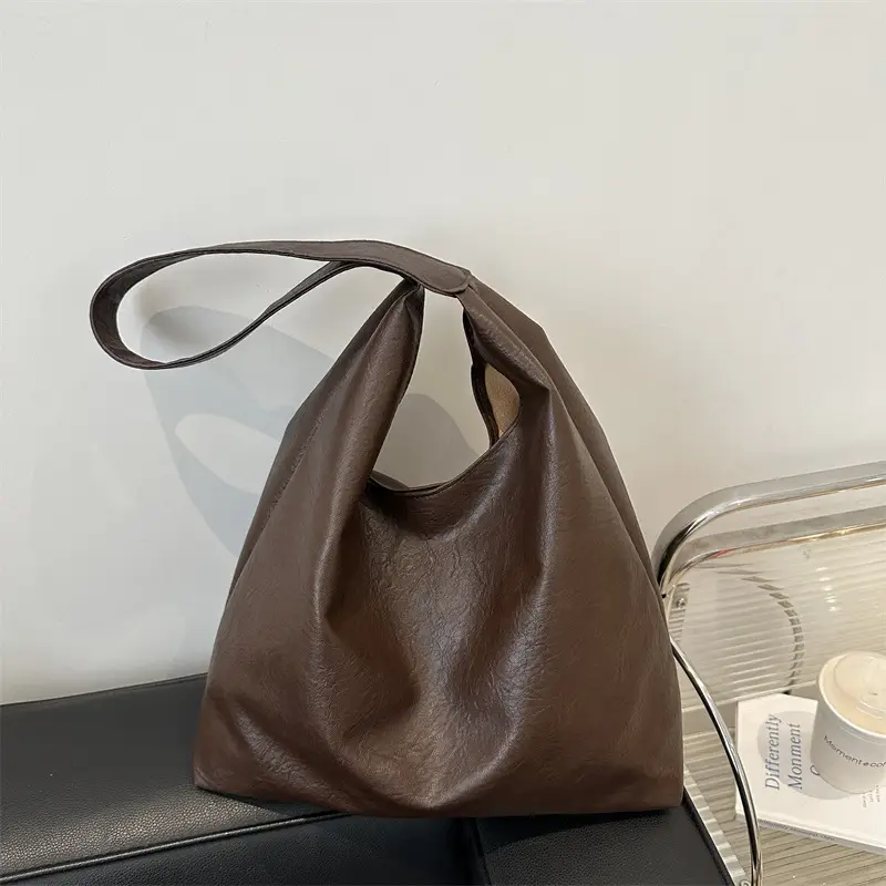 Brown Oil Leather Large Tote Bag for Women — feature 16