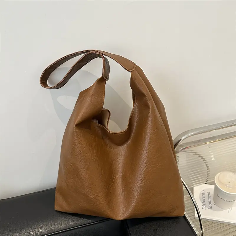 Brown Oil Leather Large Tote Bag for Women — feature 17