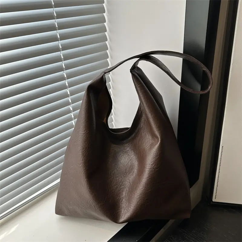 Brown Oil Leather Large Tote Bag for Women — feature 20