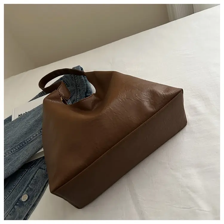 Brown Oil Leather Large Tote Bag for Women — feature 8