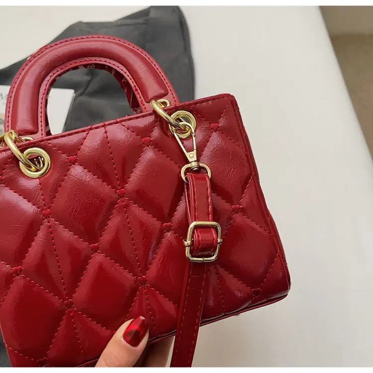 Red Diamond Quilted Mini Princess Bag for Women — feature 19