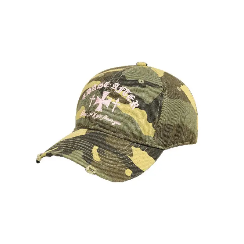 American Retro Camouflage Baseball Cap with Star Embroidery