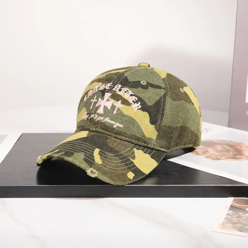 American Retro Camouflage Baseball Cap with Star Embroidery — feature 13