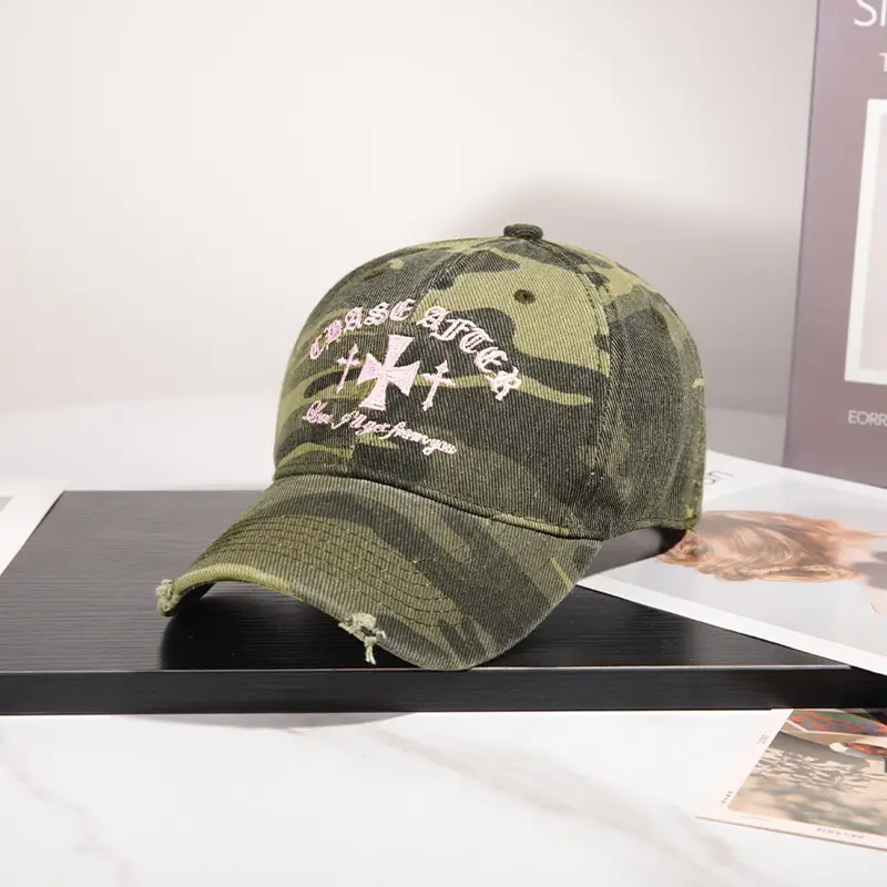 American Retro Camouflage Baseball Cap with Star Embroidery — feature 5