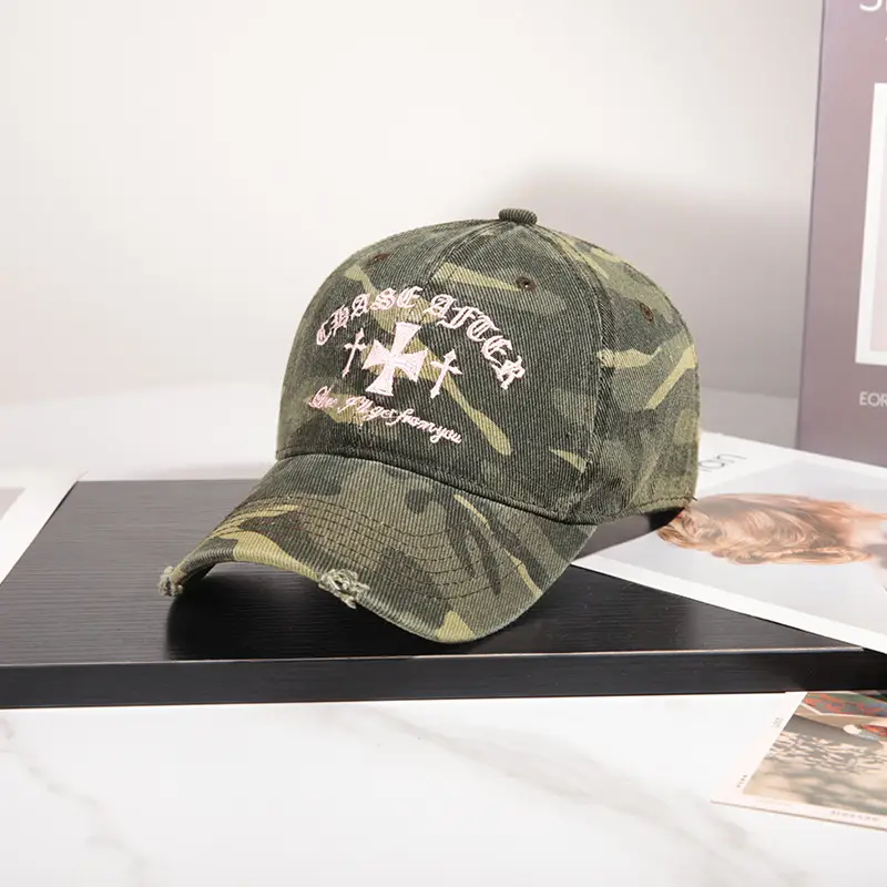American Retro Camouflage Baseball Cap with Star Embroidery — feature 7