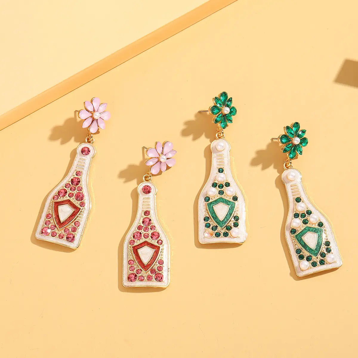 Diamond Encrusted Fruit Animal Earrings for Women