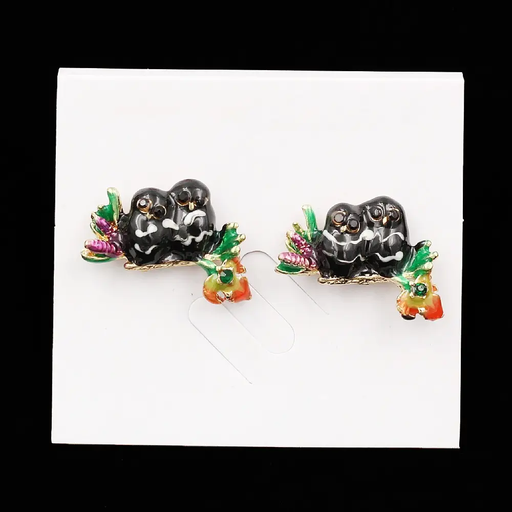 Diamond Encrusted Fruit Animal Earrings for Women