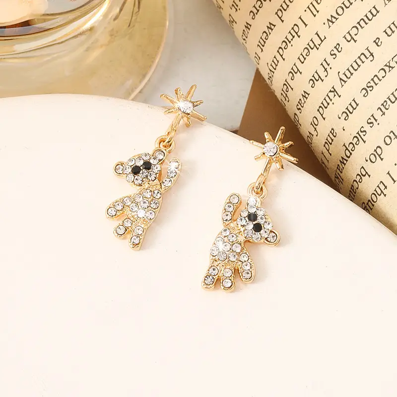 Diamond Encrusted Fruit Animal Earrings for Women