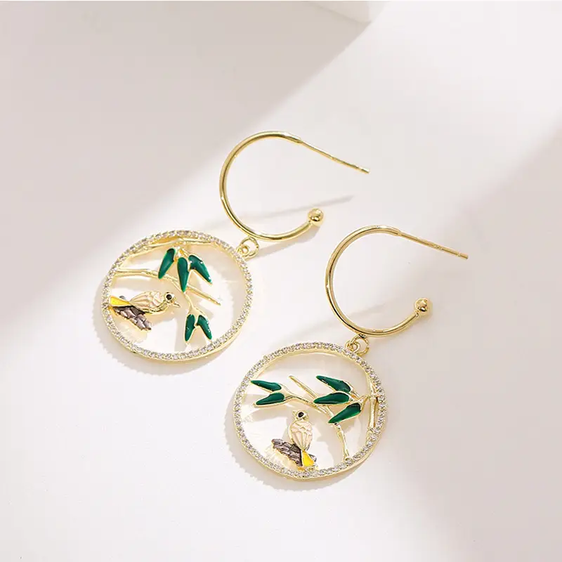 Diamond Encrusted Fruit Animal Earrings for Women
