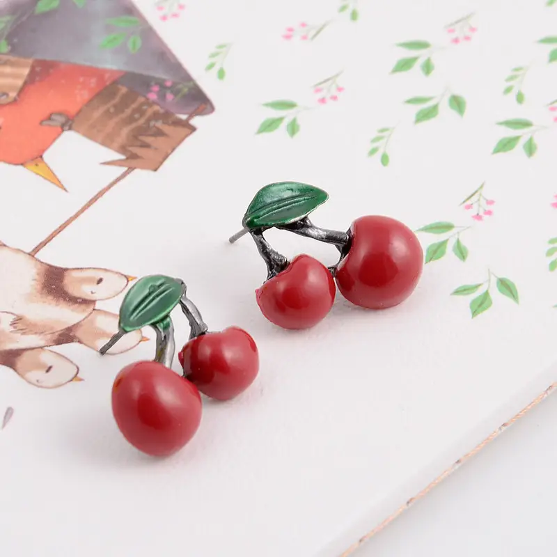 Diamond Encrusted Fruit Animal Earrings for Women