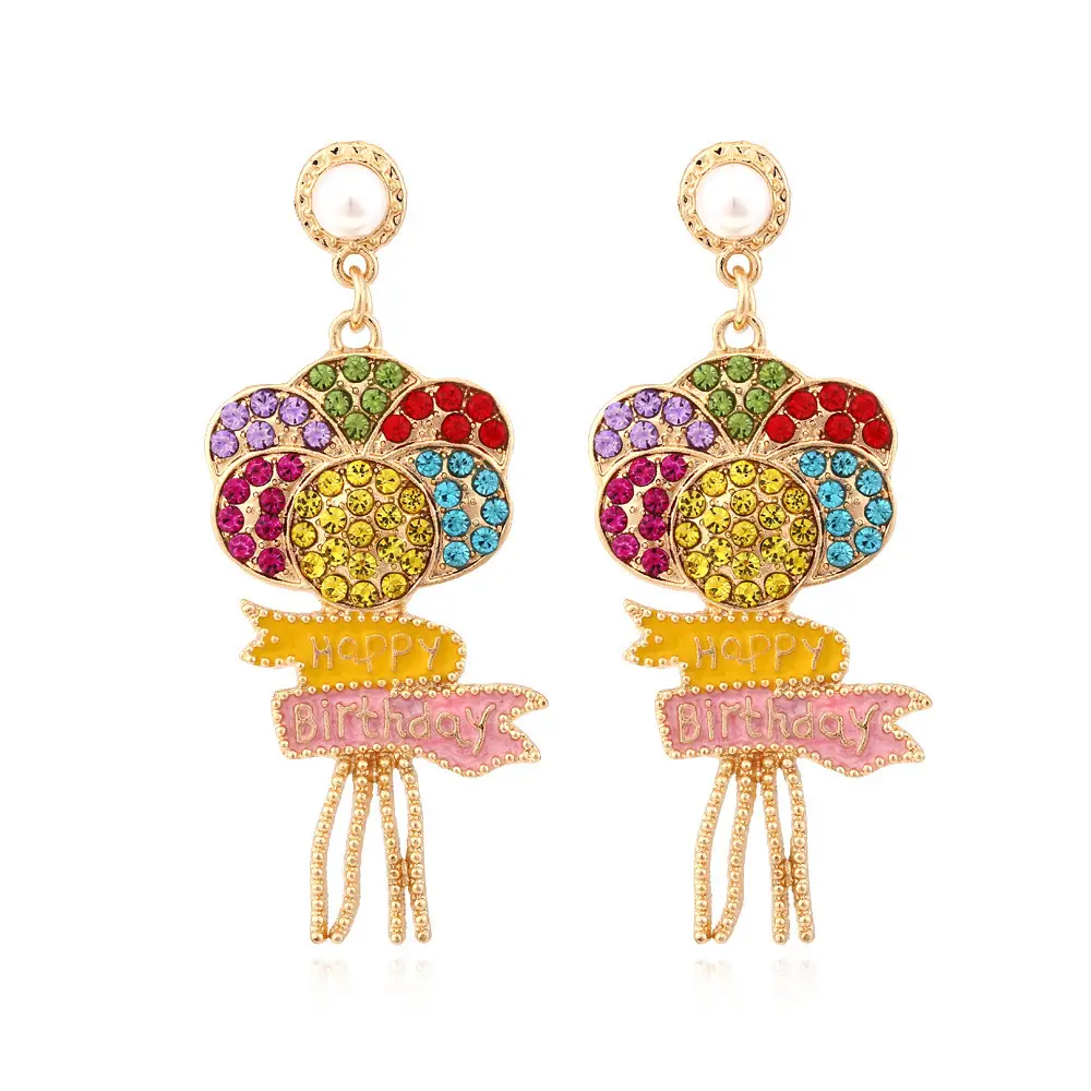 Diamond Encrusted Fruit Animal Earrings for Women