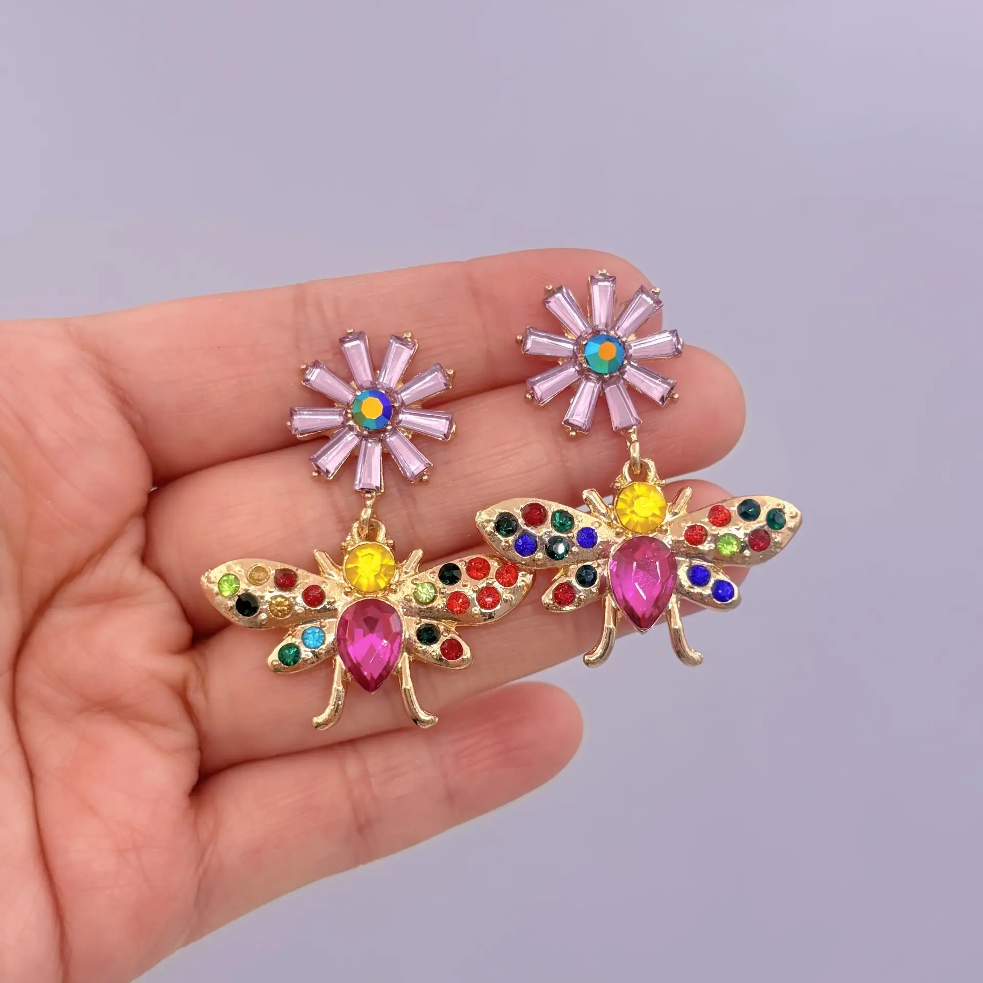 Diamond Encrusted Fruit Animal Earrings for Women