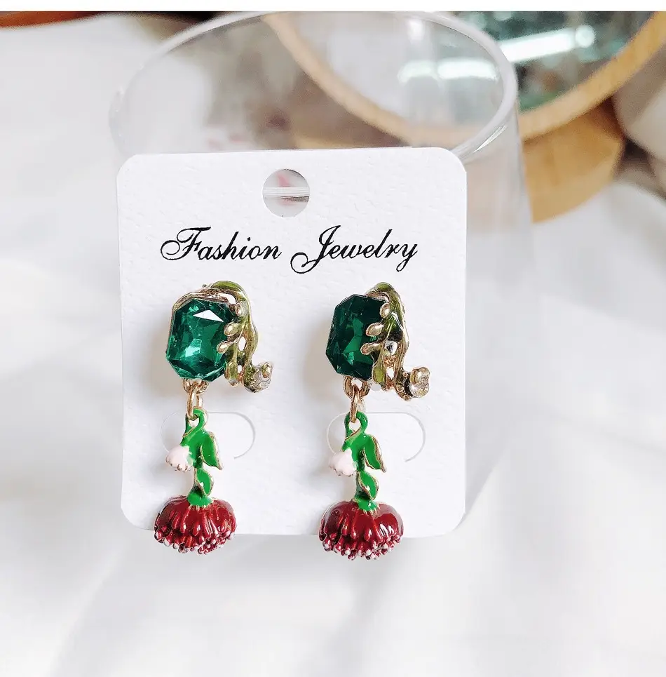 Diamond Encrusted Fruit Animal Earrings for Women