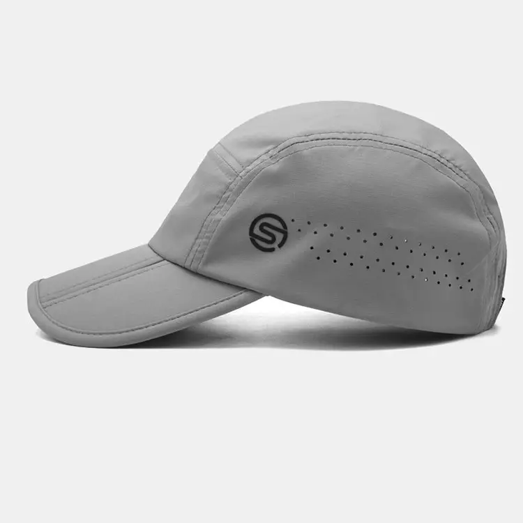 White Foldable Beach Hat with Logo - Image 6
