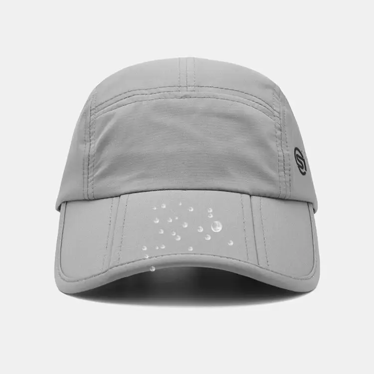 White Foldable Beach Hat with Logo - Image 7