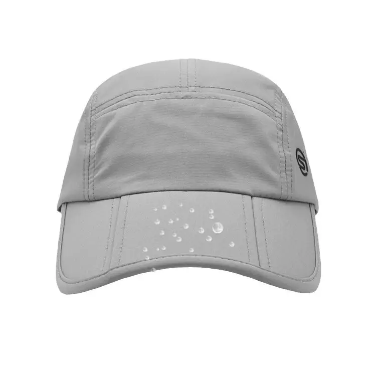 White Foldable Beach Hat with Logo - Image 8