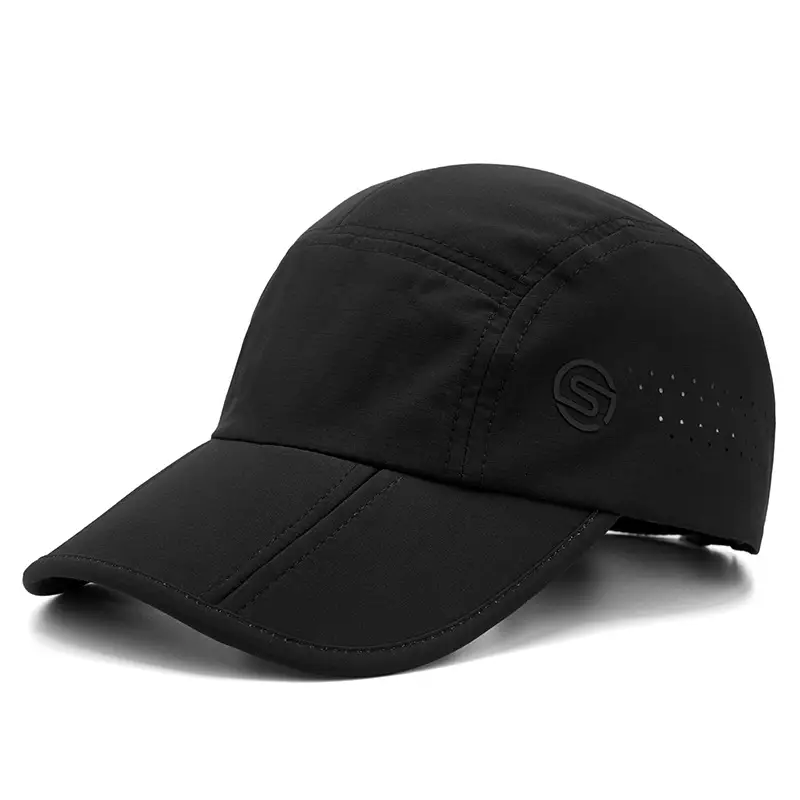 White Foldable Beach Hat with Logo - Image 3