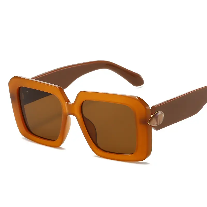 Square Sunglasses Black White Gray Large Frame Women
