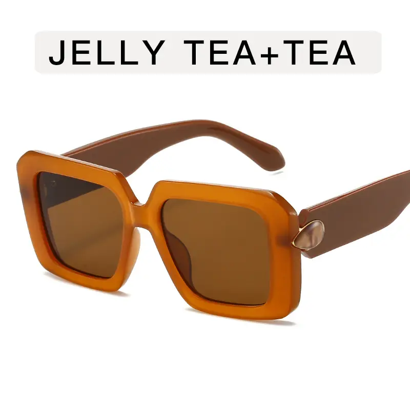 Square Sunglasses Black White Gray Large Frame Women