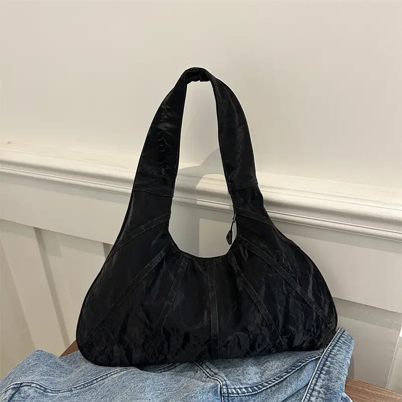 Brown Pleated Shoulder Bag for Women Commute - Image 6
