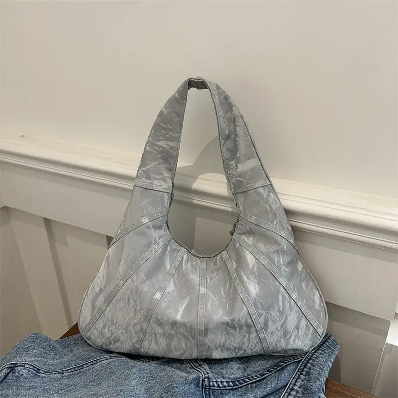 Brown Pleated Shoulder Bag for Women Commute - Image 7