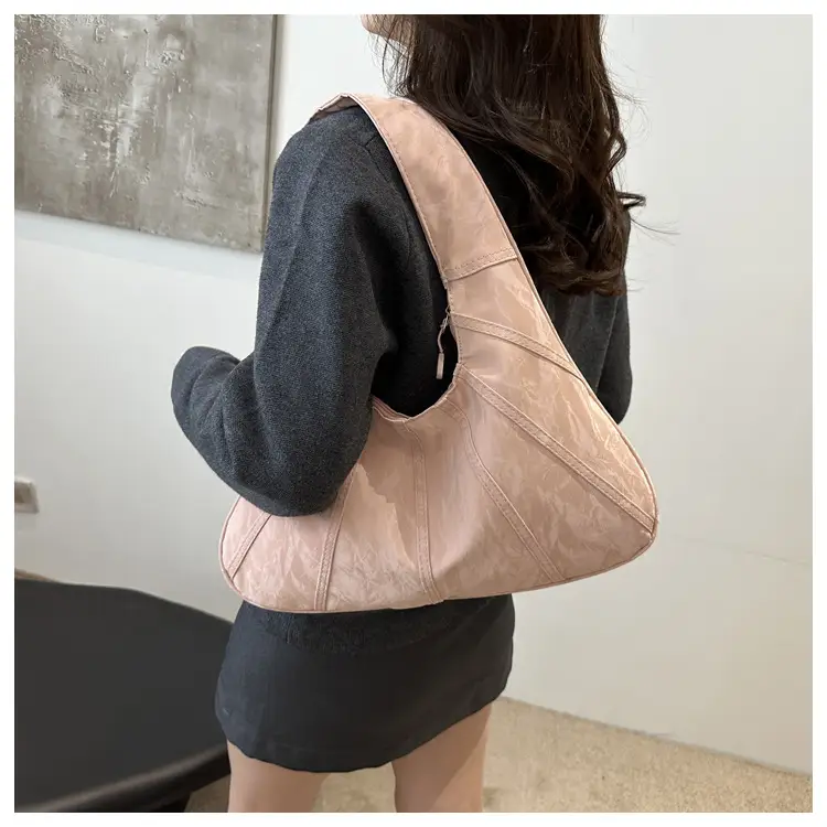 Brown Pleated Shoulder Bag for Women Commute — feature 10