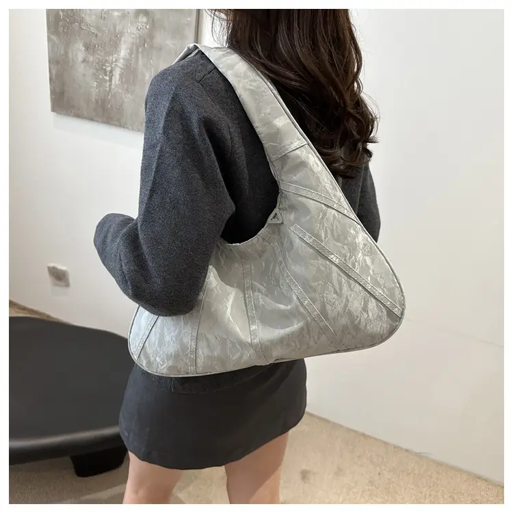 Brown Pleated Shoulder Bag for Women Commute — feature 12