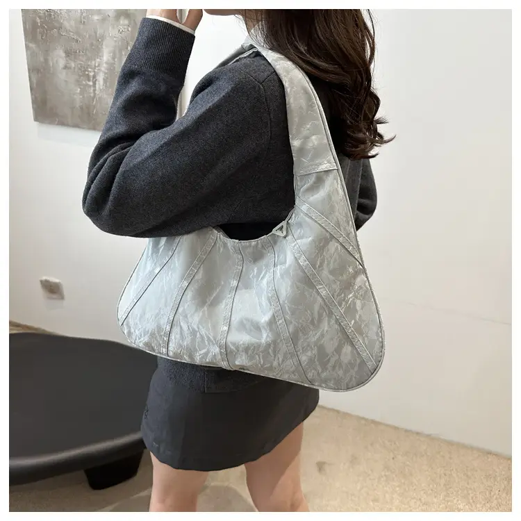 Brown Pleated Shoulder Bag for Women Commute — feature 13