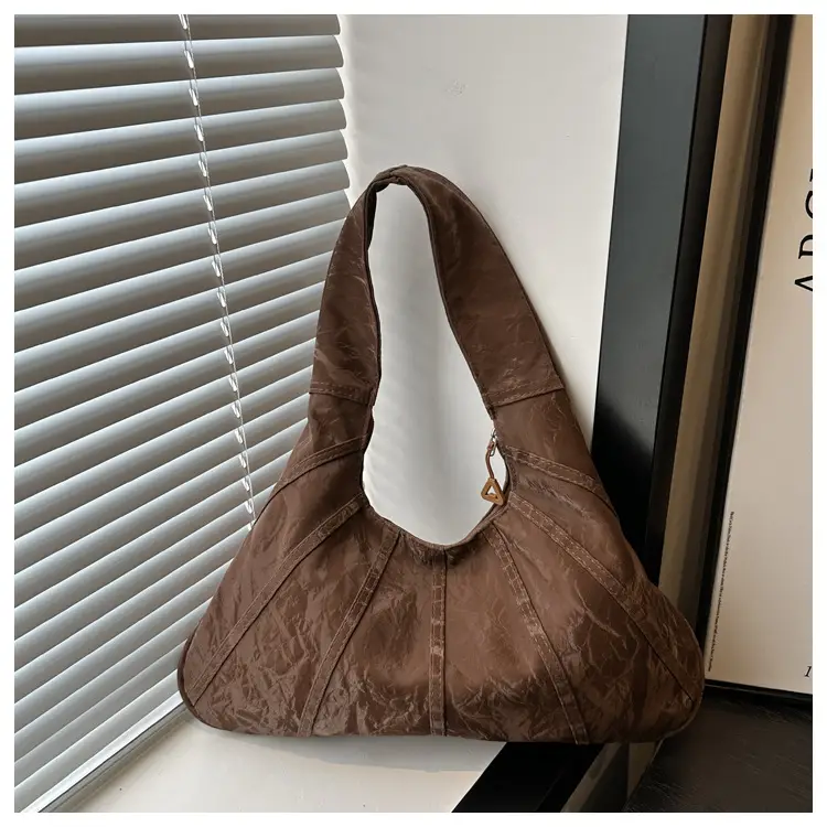 Brown Pleated Shoulder Bag for Women Commute — feature 20
