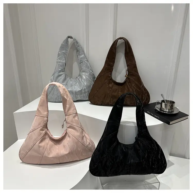Brown Pleated Shoulder Bag for Women Commute — feature 24
