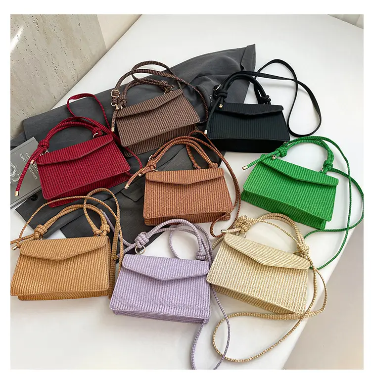 Pink Woven Shoulder Messenger Bag for Women — feature 8