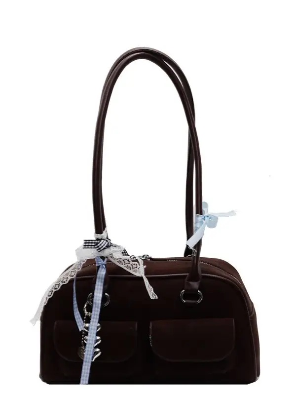 Women's Pink Retro Shoulder Bag with Crystal Tassel - Image 10