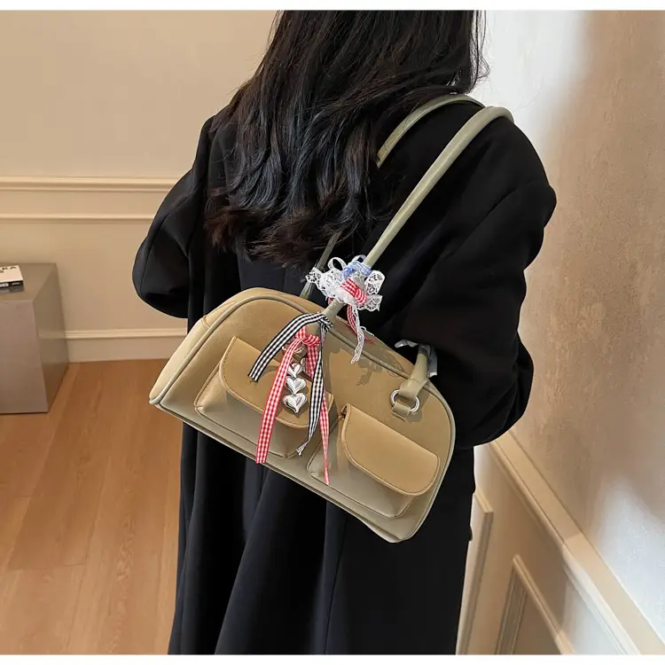 Women's Pink Retro Shoulder Bag with Crystal Tassel — feature 8