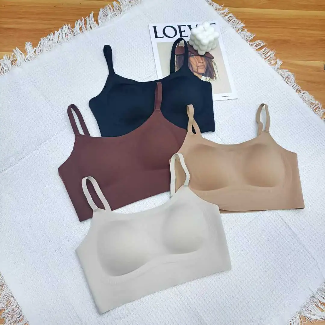 Naked Seamless Underwear Women Small Chest Gathered Up Warm 7A Antibacterial Vest