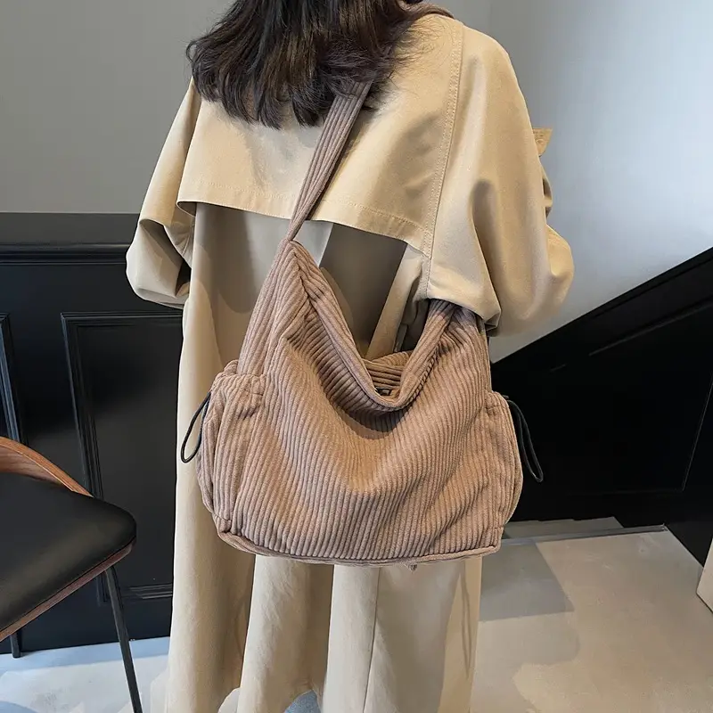 2026 New Ruiying Retro Single Shoulder Commuter Bag Corduroy Women Tote Autumn Winter - Image 6