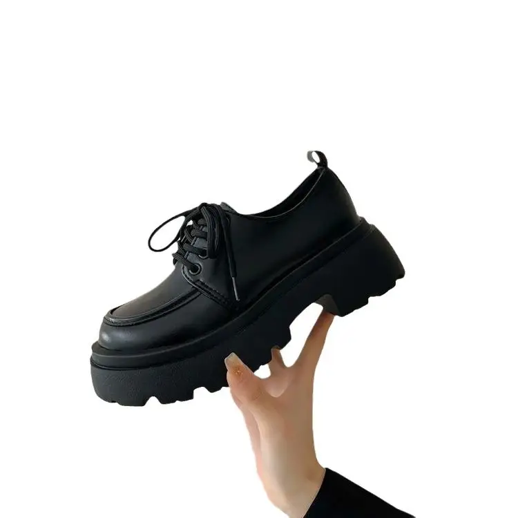 Black Thick-Soled Leather Women's Loafers 2025 - Image 7