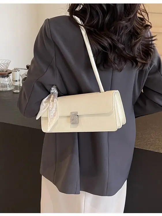 Women's Crossbody Bag with Pearl Bow & Leather Strap - Image 6