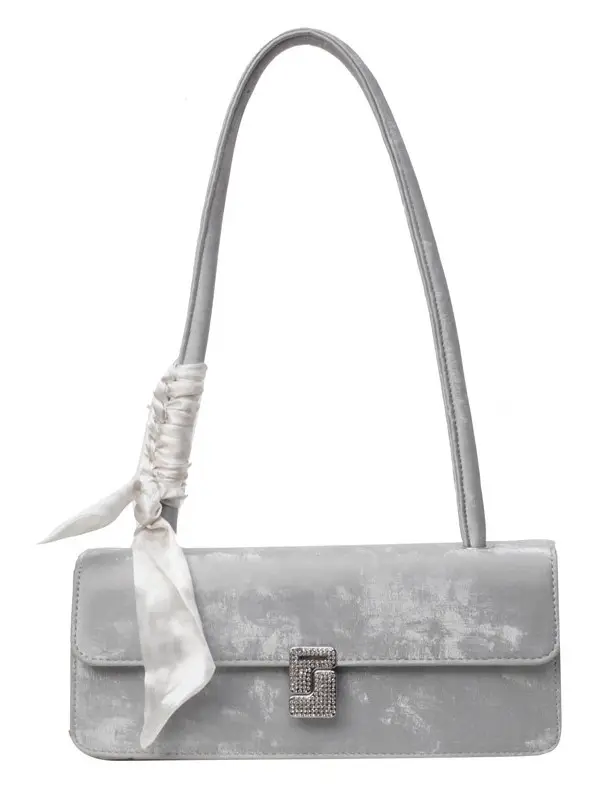 Women's Crossbody Bag with Pearl Bow & Leather Strap - Image 9