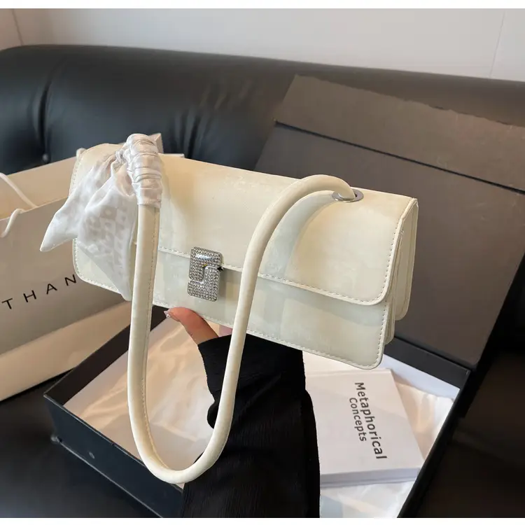 Women's Crossbody Bag with Pearl Bow & Leather Strap — feature 11