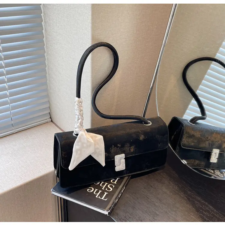 Women's Crossbody Bag with Pearl Bow & Leather Strap — feature 14