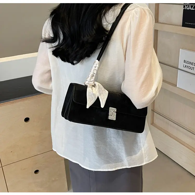 Women's Crossbody Bag with Pearl Bow & Leather Strap — feature 24