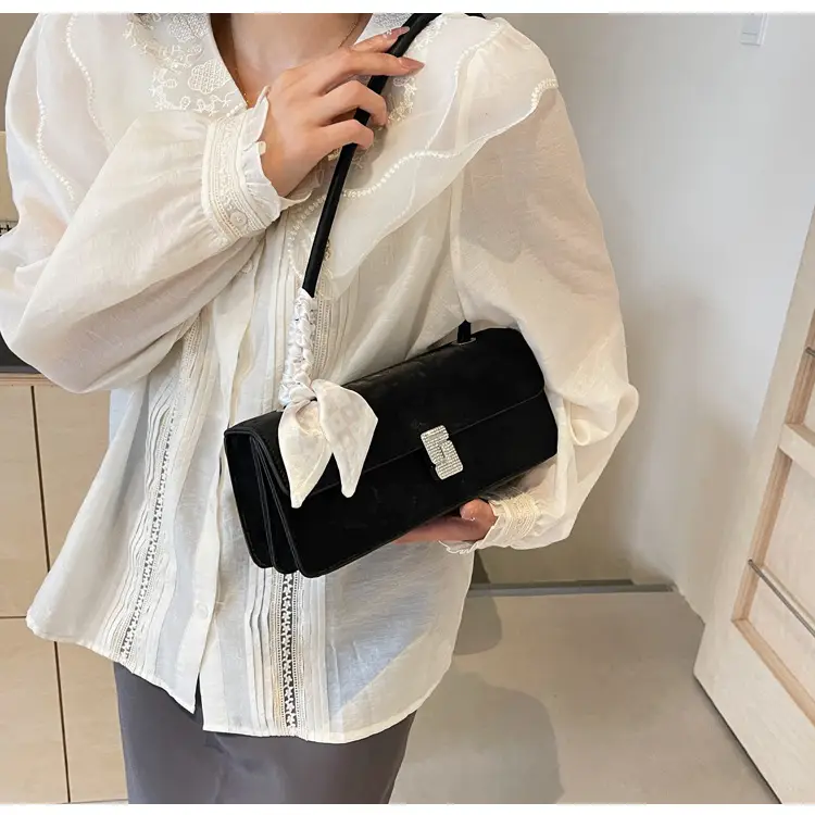 Women's Crossbody Bag with Pearl Bow & Leather Strap — feature 26