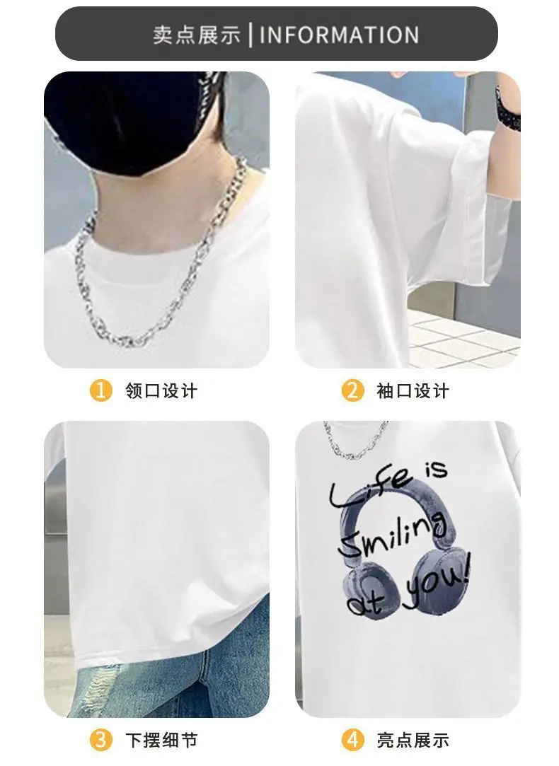 Blue Printed Cotton T-Shirt for Boys Summer Wear — feature 2