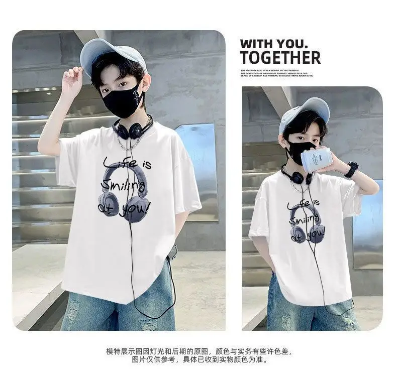 Blue Printed Cotton T-Shirt for Boys Summer Wear — feature 4