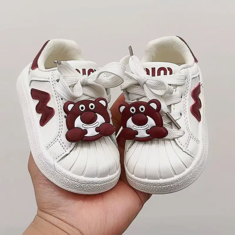 White Cartoon Baby Shoes for Boys Girls Toddler Casual Board