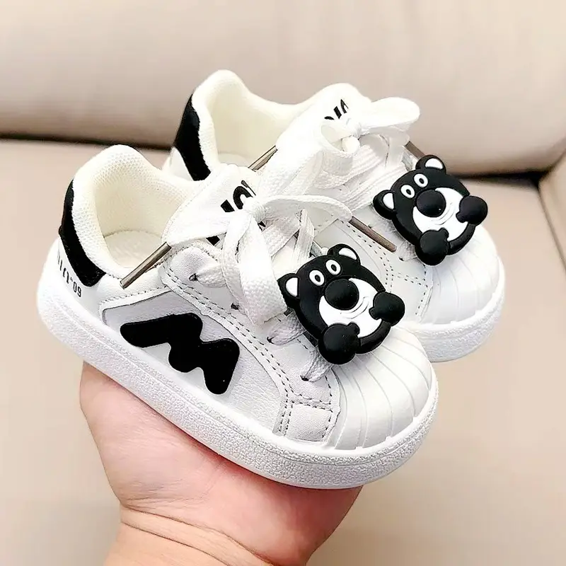 White Cartoon Baby Shoes for Boys Girls Toddler Casual Board