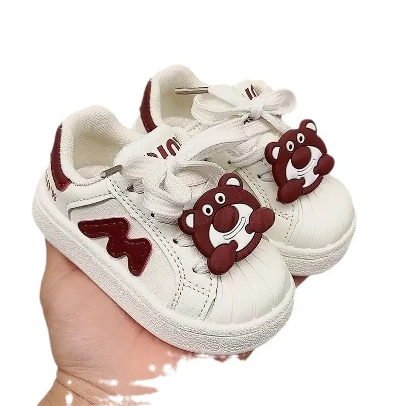 White Cartoon Baby Shoes for Boys Girls Toddler Casual Board